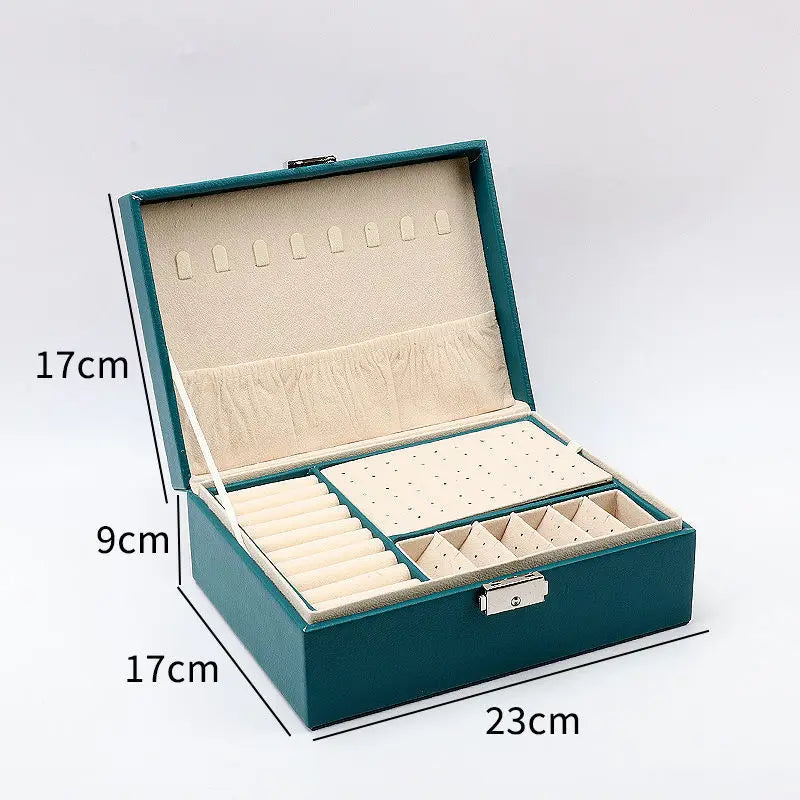 Large Capacity Lockable High-Grade Exquisite Household Necklace Earring Jewelry Storage Box