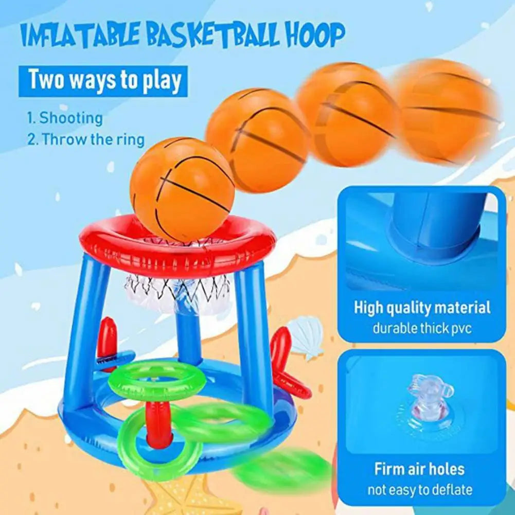 Floating Basketball Hoop Inflatable Water Toys Pool Floats Toy Inflatable Cross Ring Toss Pool Toys Kids Adults Swim Water Game