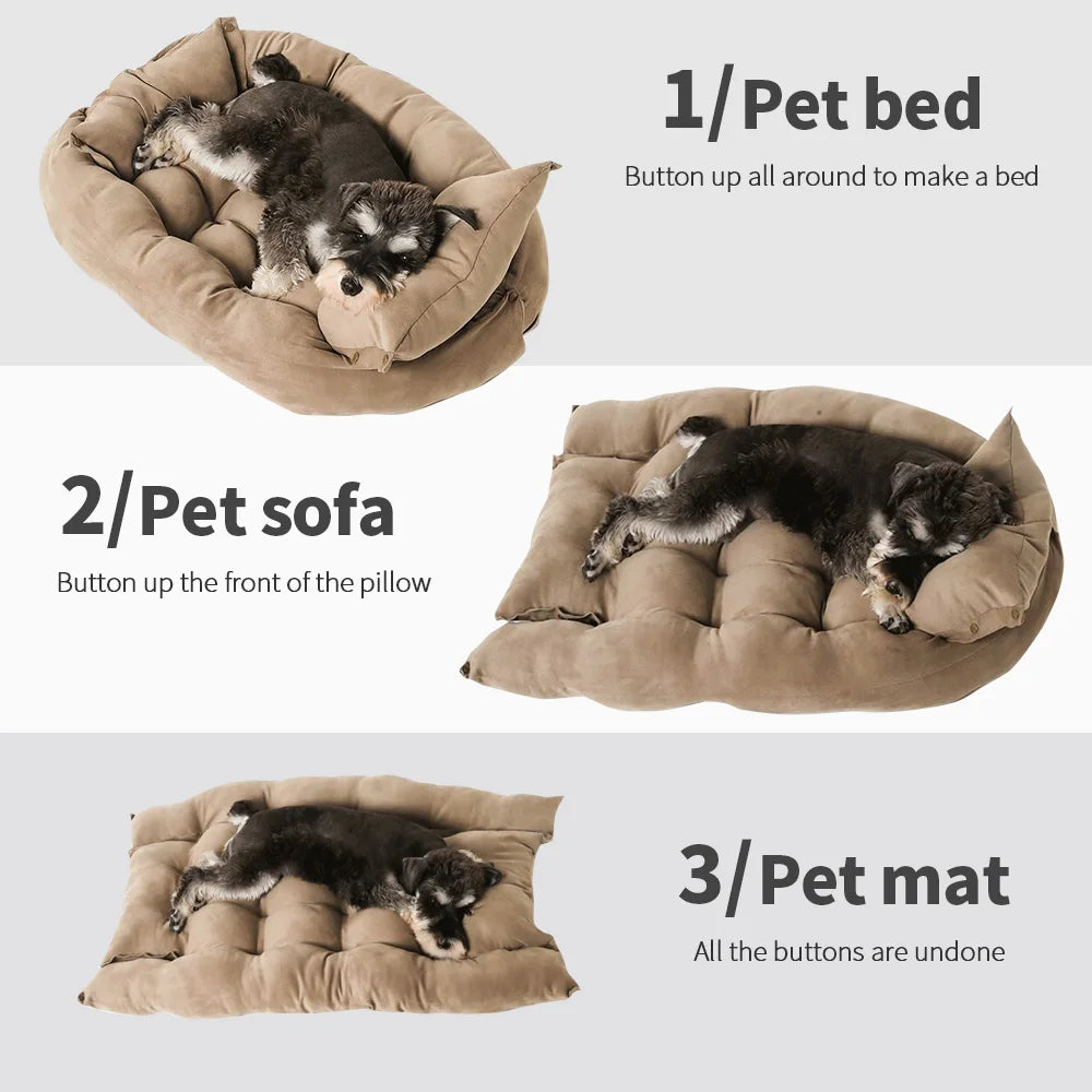 Warm Dog Sofa Bed Winter Pet Dog Cat Bed Sleeping House Kennel Mat Cat Puppy Mattress Pet House Cushion for Small Large Dogs