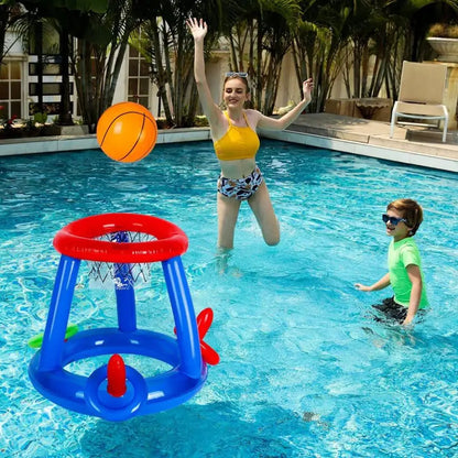 Floating Basketball Hoop Inflatable Water Toys Pool Floats Toy Inflatable Cross Ring Toss Pool Toys Kids Adults Swim Water Game