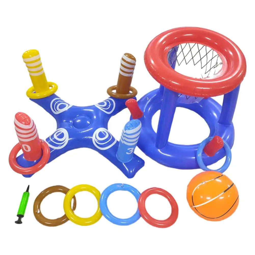 Floating Basketball Hoop Inflatable Water Toys Pool Floats Toy Inflatable Cross Ring Toss Pool Toys Kids Adults Swim Water Game