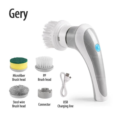 Small Rechargeable Spin Scrubber Kitchen Sink Dish 3 in 1 Multifunctional Handheld Electric Cleaning Brush