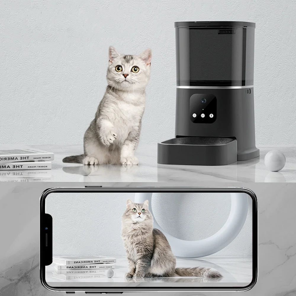 Smart Pet Feeder with Camera, Voice Recorder, and 6L Capacity