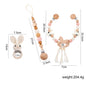 1Set Baby Toys Wood Pram Clip Crochet Elephant Dummy Soother Chain Clip Animal Teething Bracelet Crib Mobile Stroller Toys Gifts