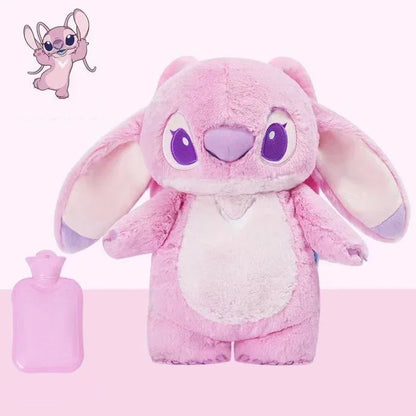 Lilo&Stitch Angel Lotso Plush Hand Warm Bottle Hot Water Bottles Kawaii Soft Winter Portable Warm Hand Bag Anime Kids Toys Gift