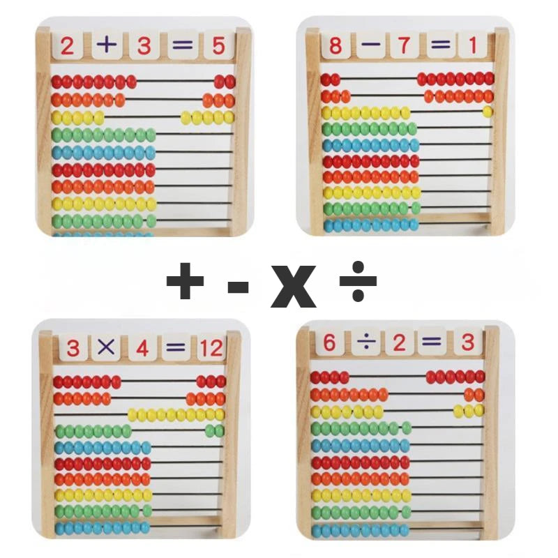 Classic Wooden Educational Counting Toy 100 Beads Preschool Math Learning Toys Montessori Number Arithmetic Abacus Toddler Gift