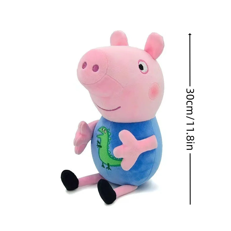 30Cm/11.8In Peppa Pig George Dad Mom Cartoon Plush Stuffed Doll Gift Toy Pig Home Room Decoration Holiday Birthday Kids Toy Gift