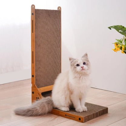 Durable Vertical Cat Scratcher Lounge Bed Home Decor with Ball Cardboard Scratch Pad Standing Scratching Board for Kitty Kitten