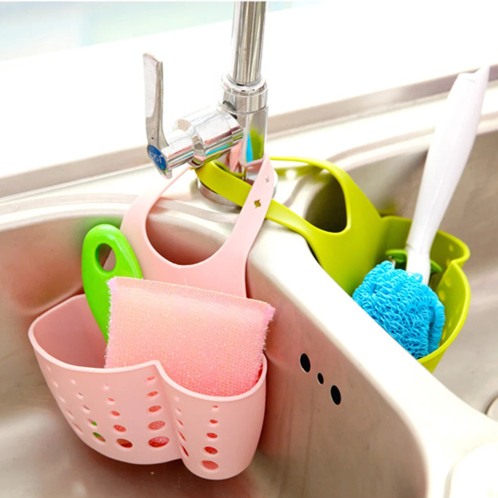 Kitchen Gadgets Portable Basket Home Kitchen Hanging Drain Basket Bag Bath Storage Tools Sink Holder Kitchen Accessory Utensils