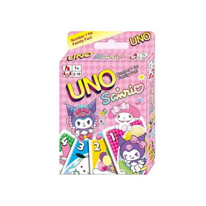 New Uno No Mercy Hello Kitty Stitch Game Board Kuromi Cards Table Family Party Entertainment Toys Children Birthday Christmas