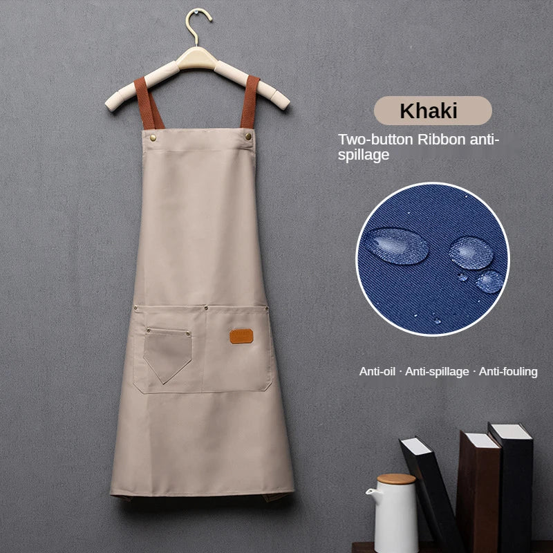 New Fashion Kitchen Aprons for Woman Men Chef Work Apron for Grill Restaurant Bar Shop Cafes Beauty Nails Studios Uniform