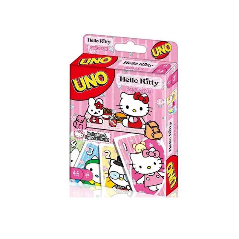 New Uno No Mercy Hello Kitty Stitch Game Board Kuromi Cards Table Family Party Entertainment Toys Children Birthday Christmas