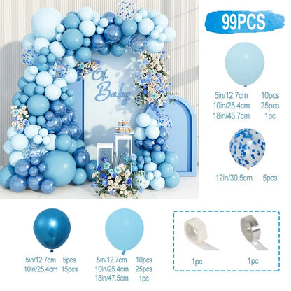 Blue White Balloon Garland Arch Kit 1St Birthday Party Decoration Kids Boy Baby Shower Globos Wedding Birthday Party Baloons