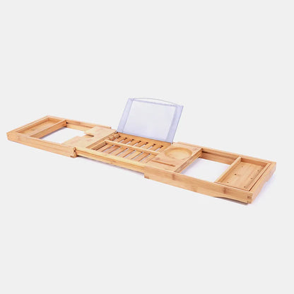 Home Bathtub Shelf Bamboo Bath Caddy Extendable Bamboo Bath Tray