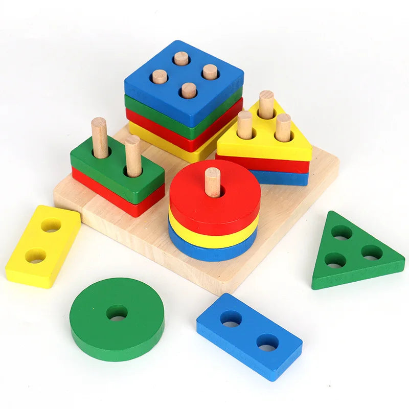 Montessori Baby Toys Kids 3D Wooden Puzzles Early Learning Baby Games Toys Educational Wooden Toys for Children Birthday Gifts