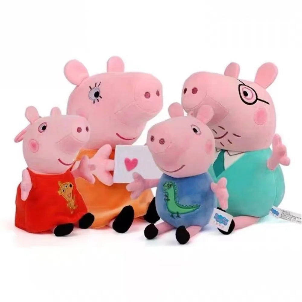 30Cm/11.8In Peppa Pig George Dad Mom Cartoon Plush Stuffed Doll Gift Toy Pig Home Room Decoration Holiday Birthday Kids Toy Gift