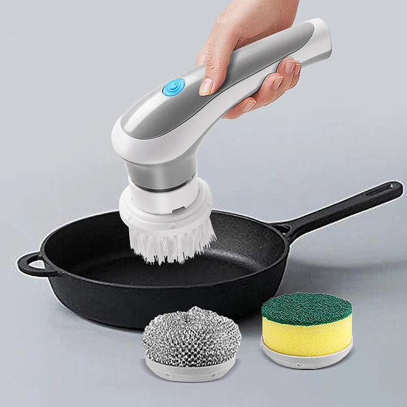 Small Rechargeable Spin Scrubber Kitchen Sink Dish 3 in 1 Multifunctional Handheld Electric Cleaning Brush