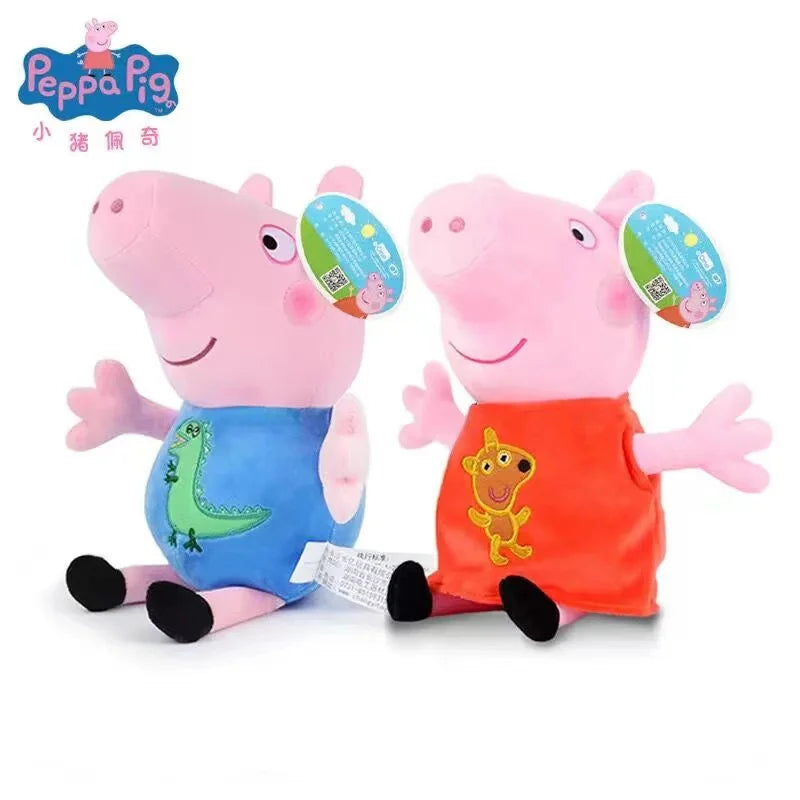 30Cm/11.8In Peppa Pig George Dad Mom Cartoon Plush Stuffed Doll Gift Toy Pig Home Room Decoration Holiday Birthday Kids Toy Gift