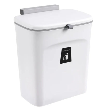 9L Trash Can for Kitchen Wall Mounted with Lid Bucket Garbage Recycle Rubbish Bin for Kitchen Dustbin Bathroom Waste Bin Kitchen