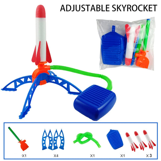 Kid Air Rocket Foot Pump Launcher Outdoor Air Pressed Stomp Soaring Rocket Toys Child Play Set Jump Sport Games Toys for Childre