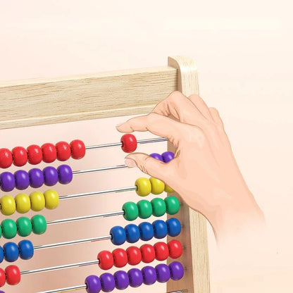 Classic Wooden Educational Counting Toy 100 Beads Preschool Math Learning Toys Montessori Number Arithmetic Abacus Toddler Gift