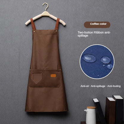 New Fashion Kitchen Aprons for Woman Men Chef Work Apron for Grill Restaurant Bar Shop Cafes Beauty Nails Studios Uniform