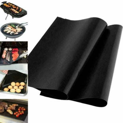 Barbecue Non-Stick Pot Mat Bake Mat Barbecue Cooking Grill Mat Reusable Outdoor Barke Non-Stick Pad Barbecue Accessory BBQ Tool