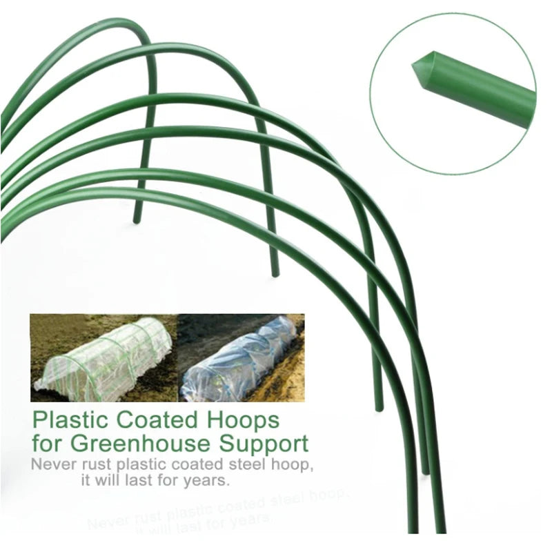 6 Pcs Greenhouse Hoops Plant Hoop Grow Garden Tunnel Hoop Support Hoops Plant Holder Tools for Garden Stakes Farm Agriculture