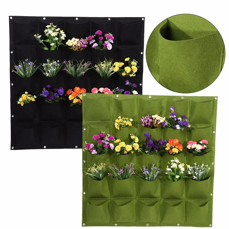 Plant Growing Bag Decor Wall Hanging Planter Grow Bag Garden Tools Strawberry Flower Bag Fabric Vertical Garden Living Room Pots