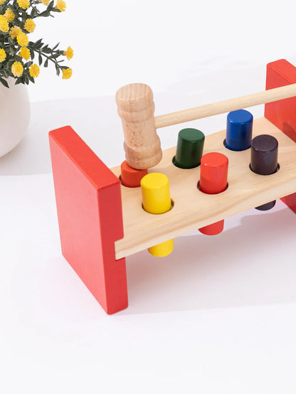 Montessori Wooden Hammering Toy - Develop Fine Motor Skills & Educational Fun for Toddlers