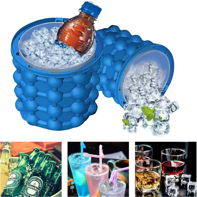 Silicone Ice Maker Quick Cold Ice Bucket Ice Cube Storage Silicone Bucket