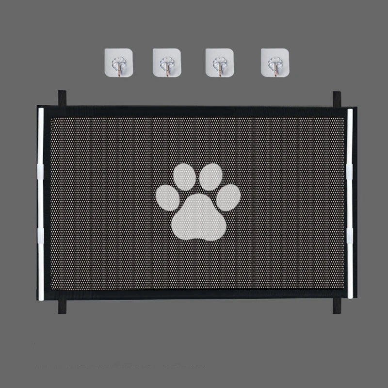 Pet Safety Enclosure: Dog Gate Mesh with 4 Hooks for Indoor and Outdoor