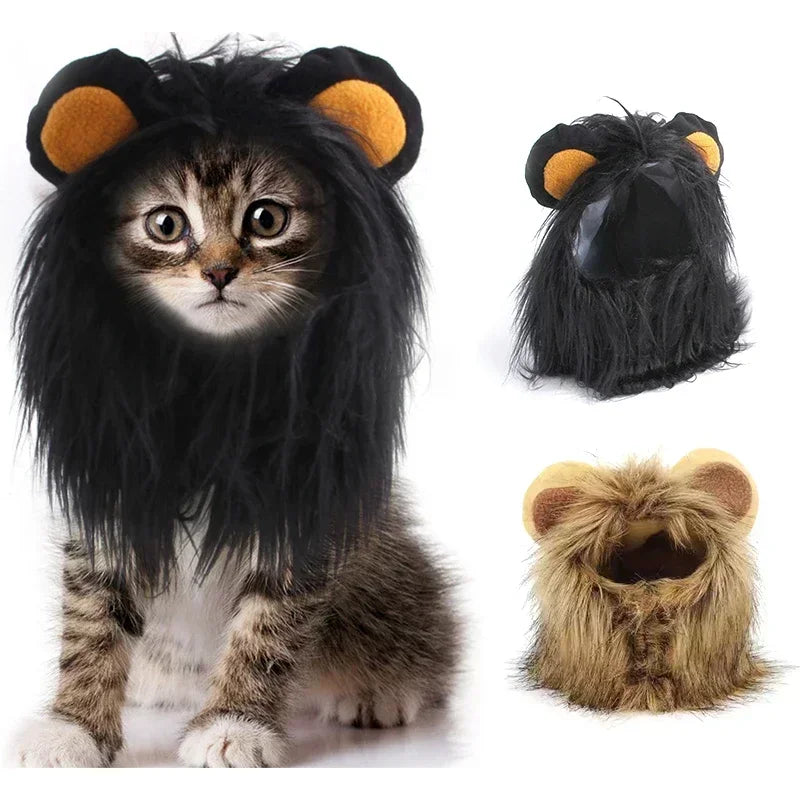 Professional Pet Lion Mane Cosplay Wig Costume for Cats