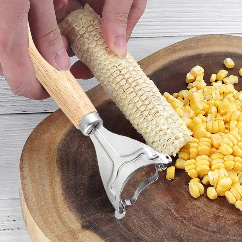 Kitchen Corn Remover Tool Stainless Steel Corn Kernel Peelers with Handles Cob Corn Stripper Kernels Cutter for Home Restaurant