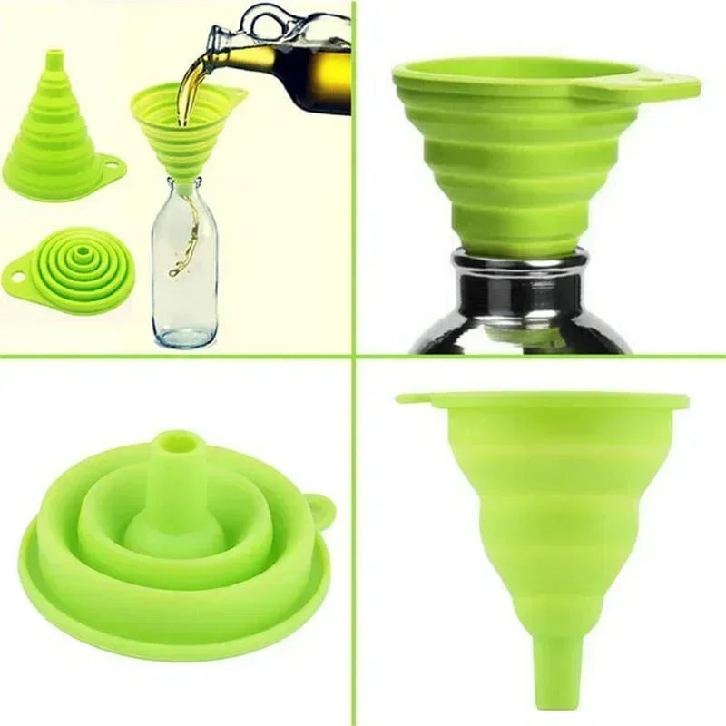 Foldable Large Diameter Funnel for Storing Miscellaneous Grains Special Silicone Funnel Ice Bag Refueling and Pouring Water