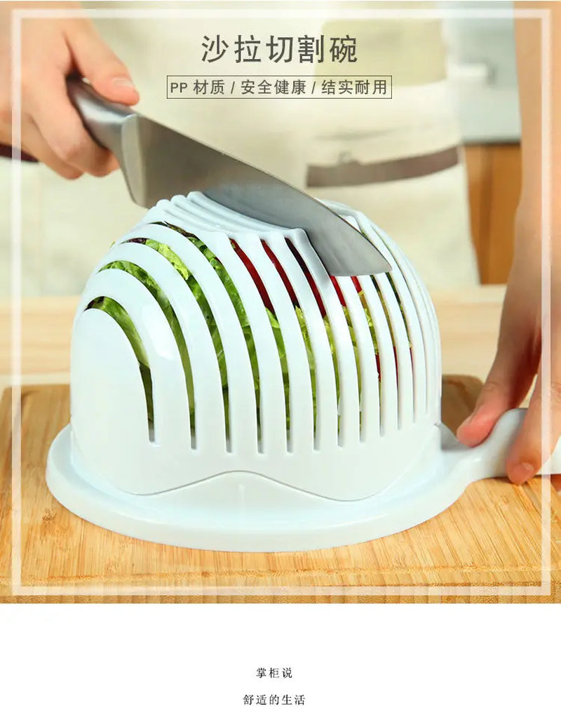 Vegetable Salad Cutter, Cutting Bowl, Slices, Fruit, Kitchen Tools, Accessories, Gadgets, Kitchen Items