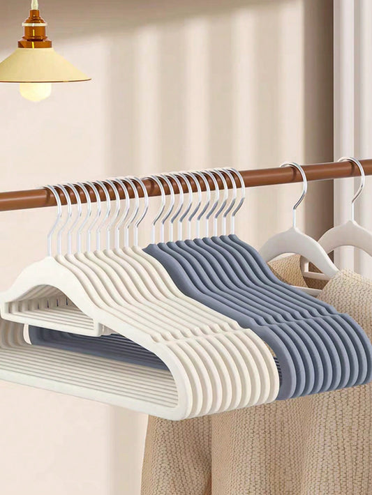 Household Velvet Anti-Slip Clothes Hanger for Wet & Dry Clothes, 1Pc/5Pcs/10Pcs