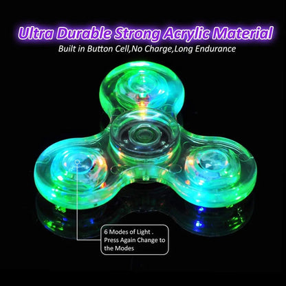 Luminous LED Light Fidget Spinner Hand Top Spinners Glow in Dark Light EDC Figet Spiner Finger Stress Relief Toys