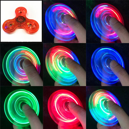 Luminous LED Light Fidget Spinner Hand Top Spinners Glow in Dark Light EDC Figet Spiner Finger Stress Relief Toys