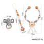 1Set Baby Toys Wood Pram Clip Crochet Elephant Dummy Soother Chain Clip Animal Teething Bracelet Crib Mobile Stroller Toys Gifts