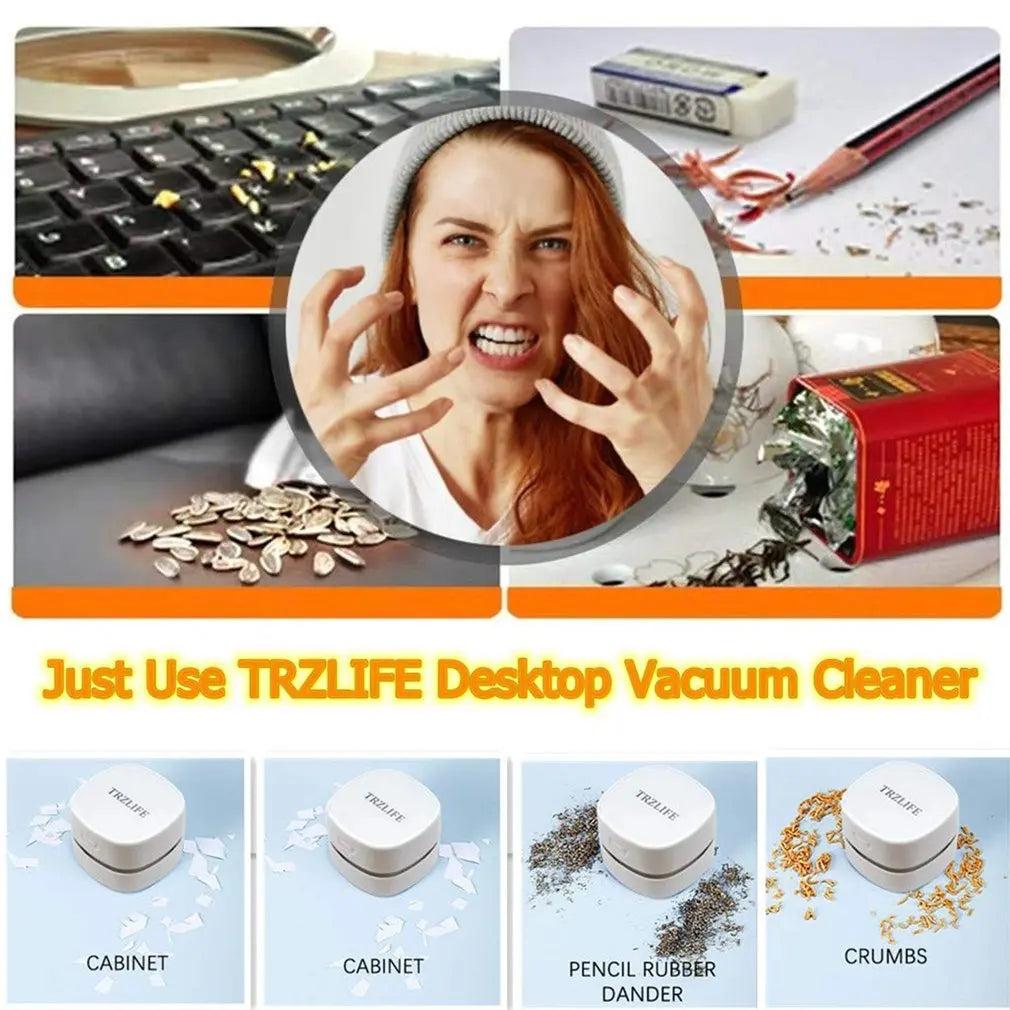 Desk Vacuum Cleaner Mini Dust Remover Desktop Keyboard Car Cleaner Table Dust Catcher Suck Handheld Vacuum Cleaner for Home