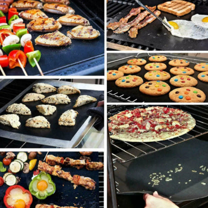 Barbecue Non-Stick Pot Mat Bake Mat Barbecue Cooking Grill Mat Reusable Outdoor Barke Non-Stick Pad Barbecue Accessory BBQ Tool