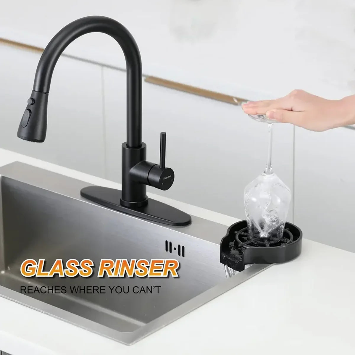 Kitchen Sink Glass Shabu Shabu, Kitchen Sink Faucet Glass Shabu Shabu, Bottle Washer, Kitchen Sink Accessories.