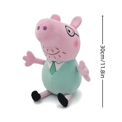 30Cm/11.8In Peppa Pig George Dad Mom Cartoon Plush Stuffed Doll Gift Toy Pig Home Room Decoration Holiday Birthday Kids Toy Gift