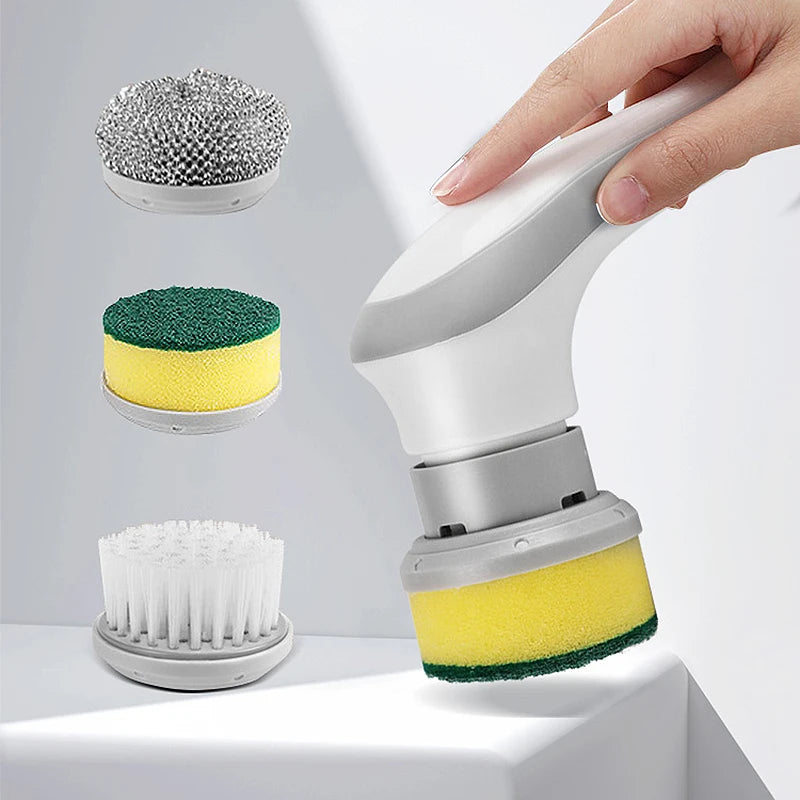 Small Rechargeable Spin Scrubber Kitchen Sink Dish 3 in 1 Multifunctional Handheld Electric Cleaning Brush