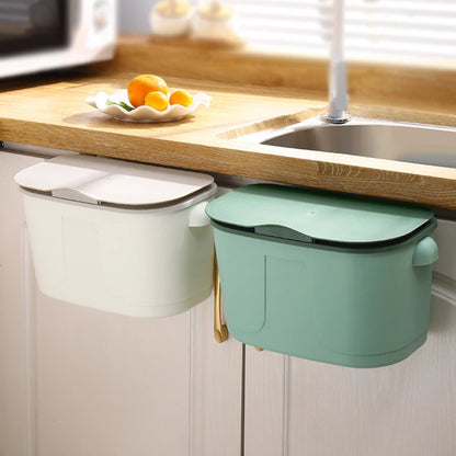 Hanging Trash Can for Kitchen Large Capacity Kitchen Recycling Garbage Basket Bathroom Wall Mounted Trash Bin with Lid