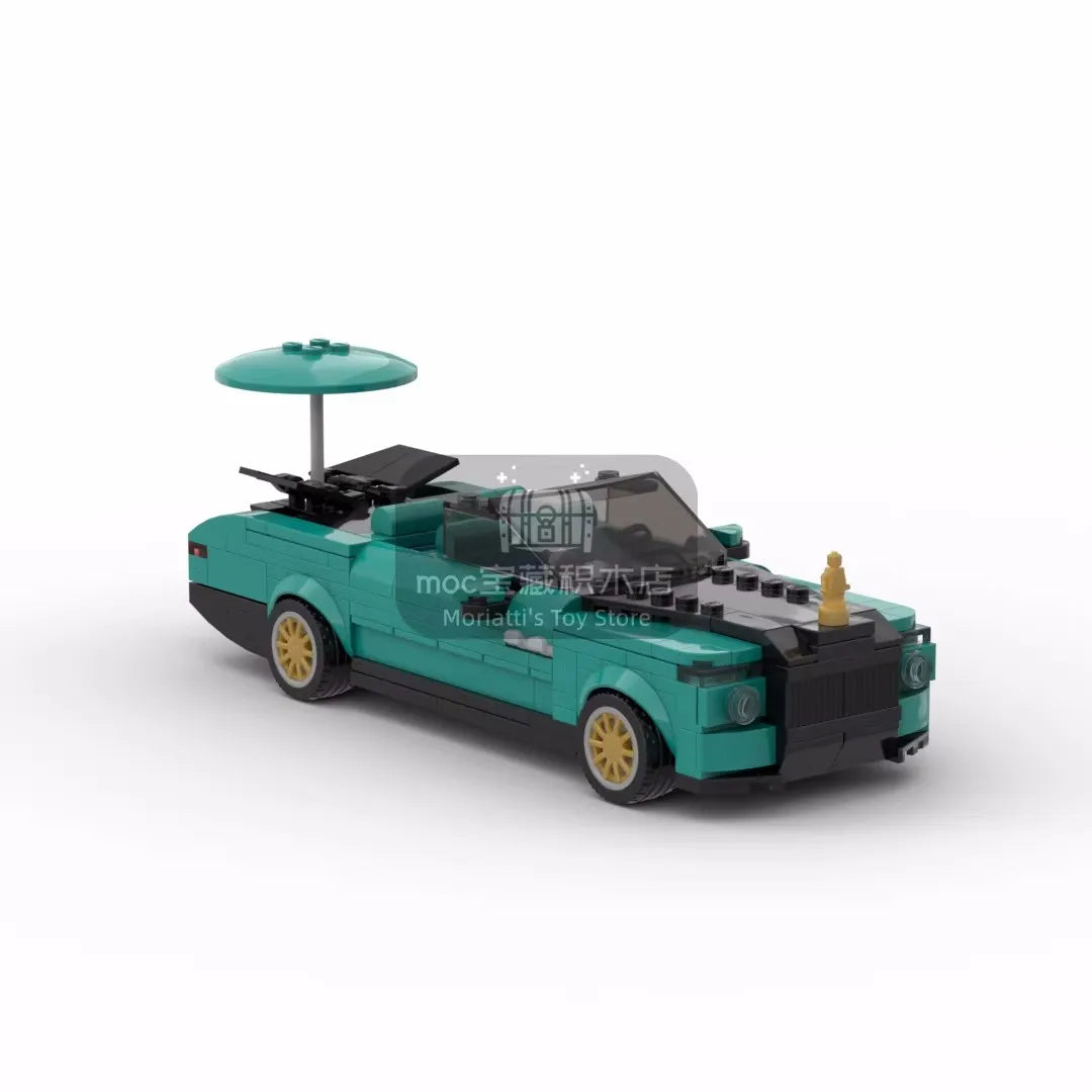 MOC Rollsroyce Boat Tail Racing Speed Champion Racer Building Blocks Brick Creative Garage Toys for Boys Gifts