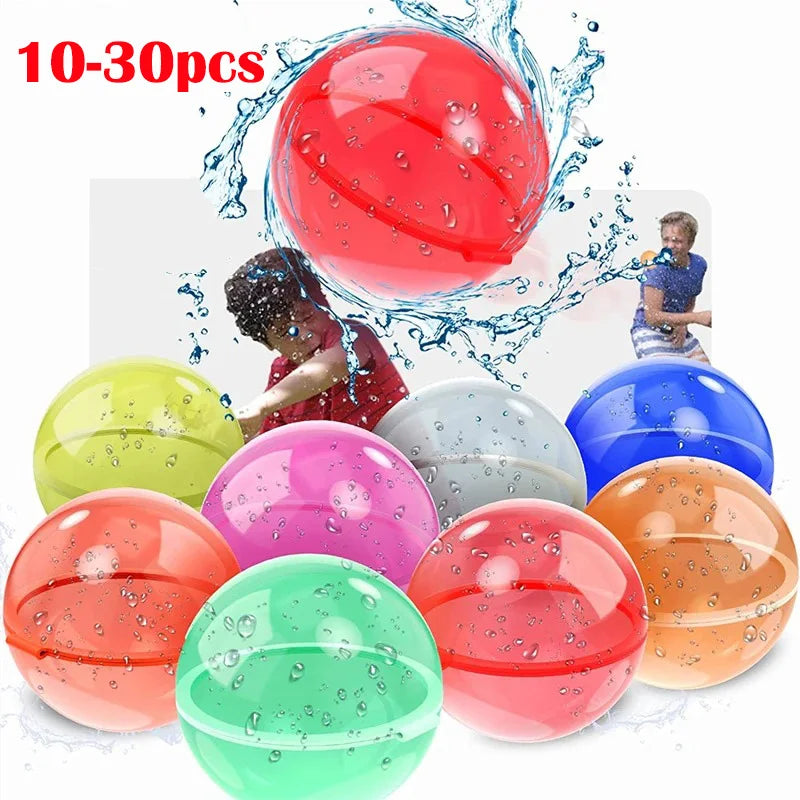 10-30Pcs Reusable Water Balloons for Kids Adults Outdoor Activities, Kids Pool Beach Bath Toys Water Bomb for Summer Games