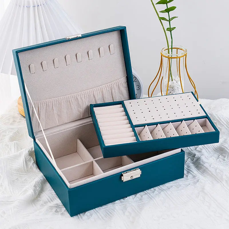 Large Capacity Lockable High-Grade Exquisite Household Necklace Earring Jewelry Storage Box