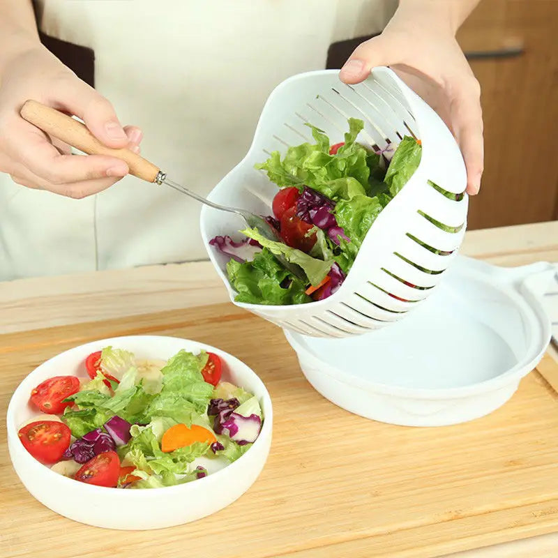 Vegetable Salad Cutter, Cutting Bowl, Slices, Fruit, Kitchen Tools, Accessories, Gadgets, Kitchen Items